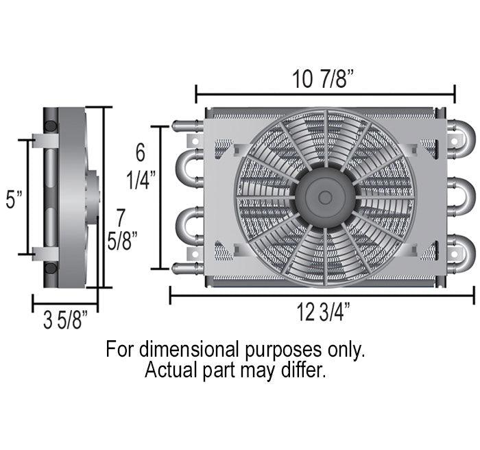 Derale Dyno-Cool 6 Pass Remote Mount Cooler with Fan DP12740