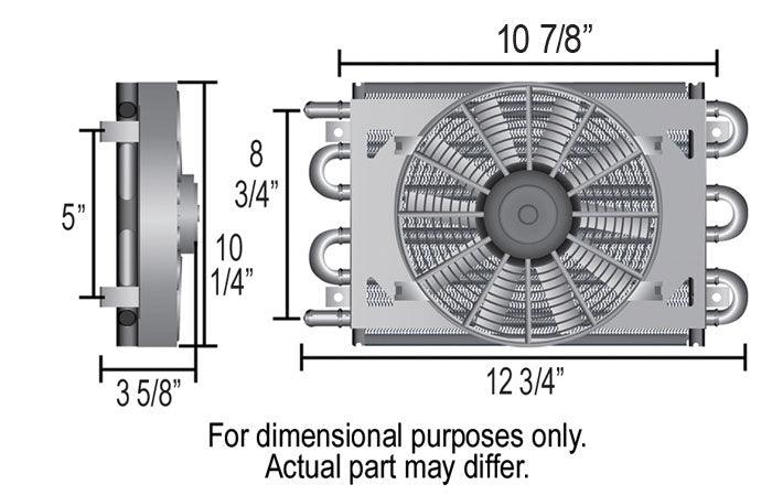 Derale Dyno-Cool 8 Pass Remote Mount Cooler with Fan DP12742