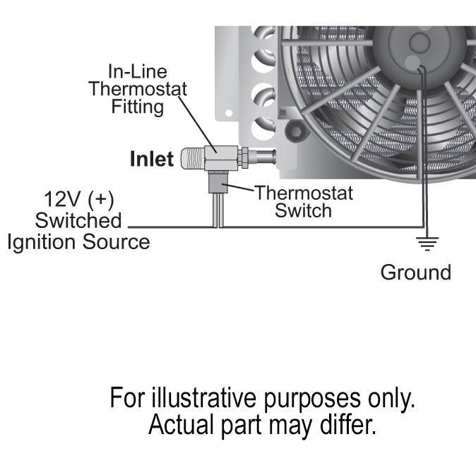 Derale Universal Standard Series In-Line Fluid Thermostat -6 AN x -6 AN DP13021