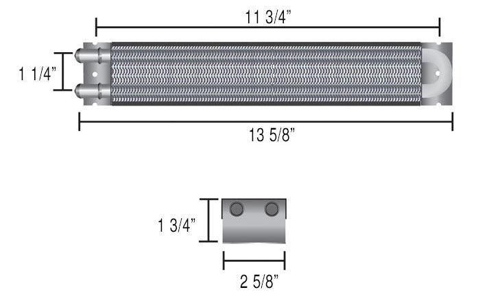 Derale Universal Fluid Cooler 13-3/4"L x 2-1/2"W x 1-3/4"D DP13223