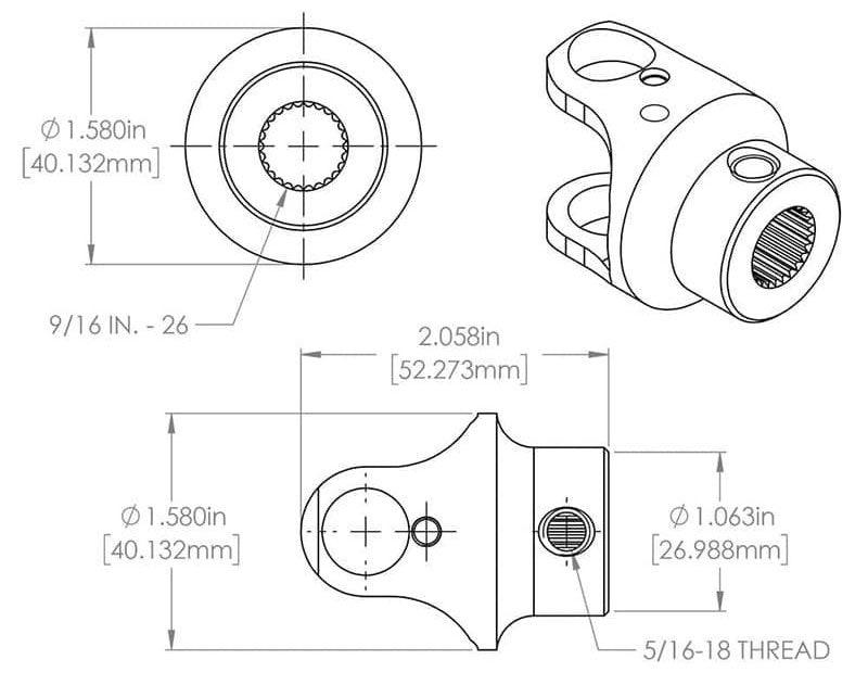 Billet Universal Joint FR1709DD