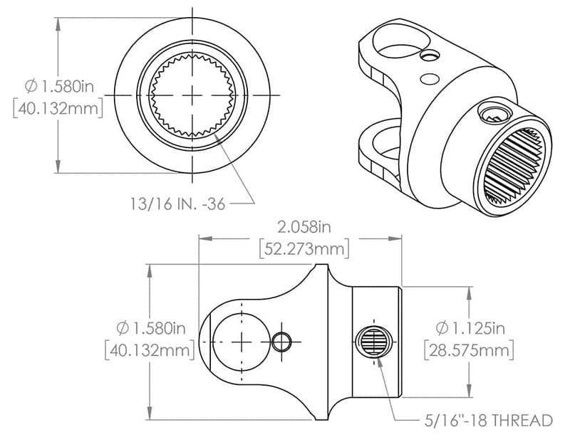 Billet Universal Joint FR1758