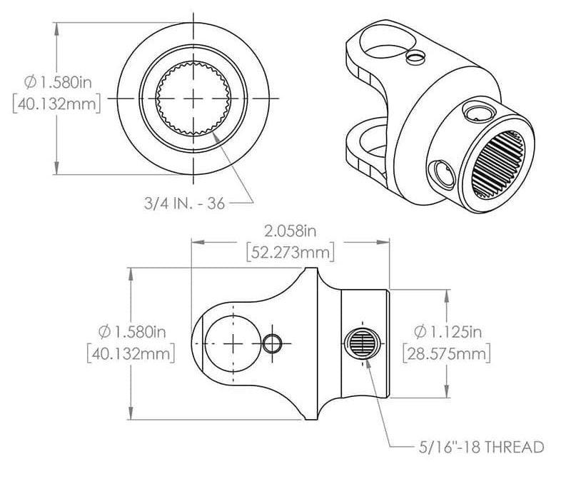 Stainless Steel Universal Joint FR2515DD