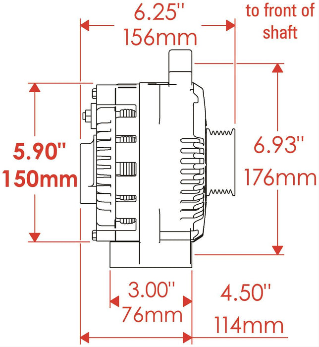 Chrome Ford 3G Large Alternator PM37759