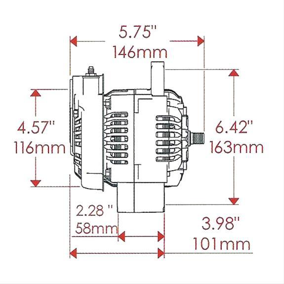 Black GM Denso Style Race Alternator PM8136