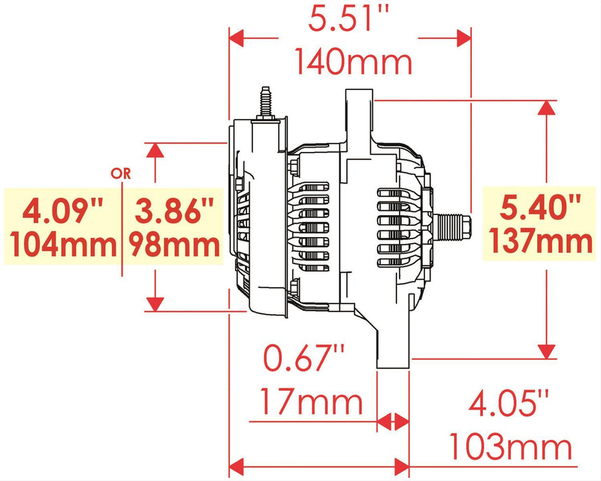 Black GM Denso Style Race Alternator PM8162