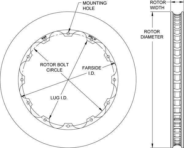 HD 48 Curved Vane Rotor R/H WB160-12786