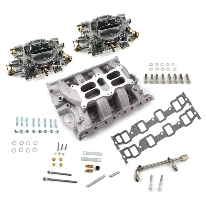 Edelbrock Performer RPM Dual Quad Air-Gap Manifold and Carburetor Kits 2036