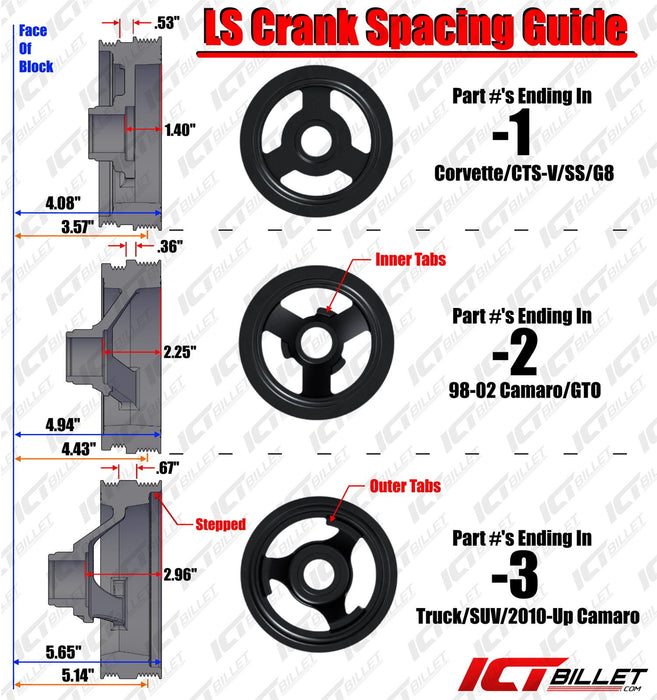 ICT Billet Air Conditioning Compressor Brackets 551137-LS74-3