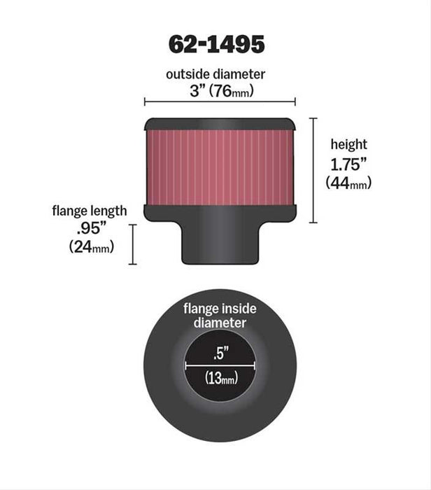 K&N Crankcase Vent Filters 62-1495