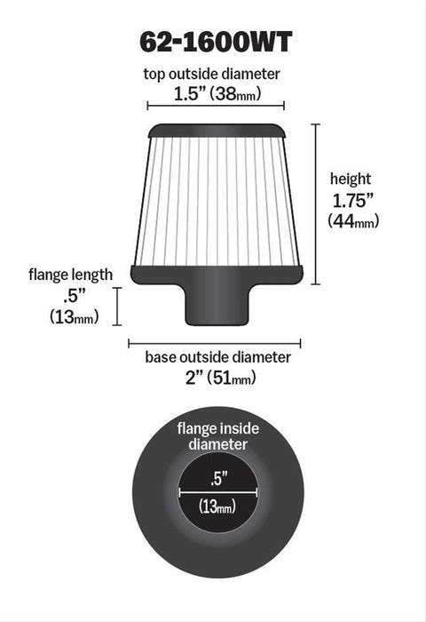 K&N Reusable Synthetic Crankcase Vent Filters 62-1600WT