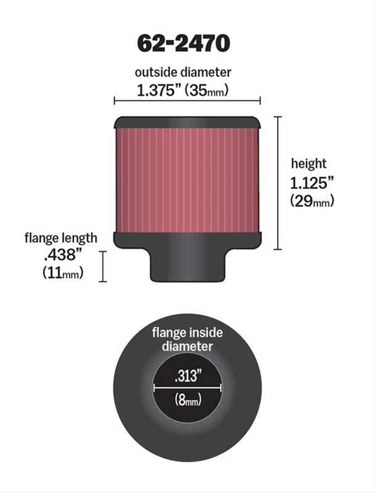 K&N Crankcase Vent Filters 62-2470