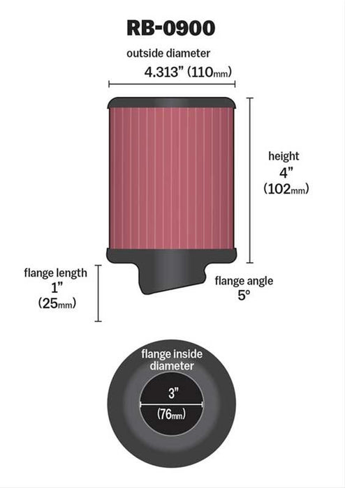 K&N Universal Performance Air Filters RB-0900