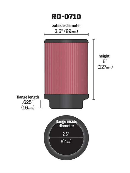 K&N Universal Performance Air Filters RD-0710