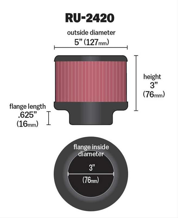 K&N Universal Performance Air Filters RU-2420