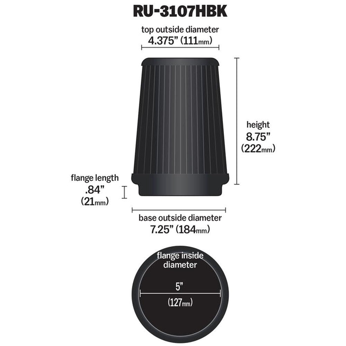 K&N Black Series Synthetic Air Filter Elements RU-3107HBK