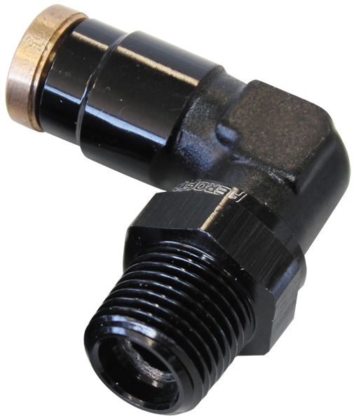 120 Series 90° 1/8" NPT to 3/16" Push to Connect Fitting AF123-02BLK