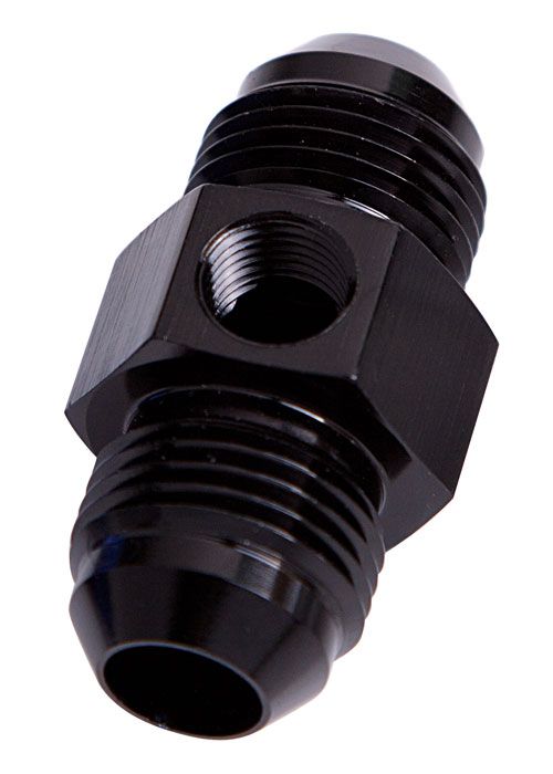 Straight Male Flare Union with 1/8" Port -6AN AF141-06BLK