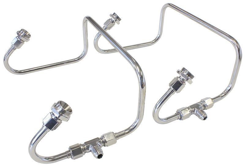 Polished S/S Dual Inlet Fuel Line Kit AF30-2671