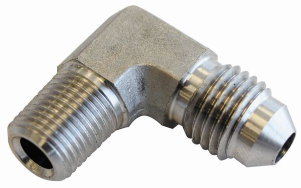 Stainless Steel 90° NPT Male to AN Fitting AF381-04-04