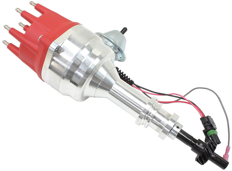 XPRO Ford Cleveland Ready to Run Distributor, Machined Aluminium Body with Red C