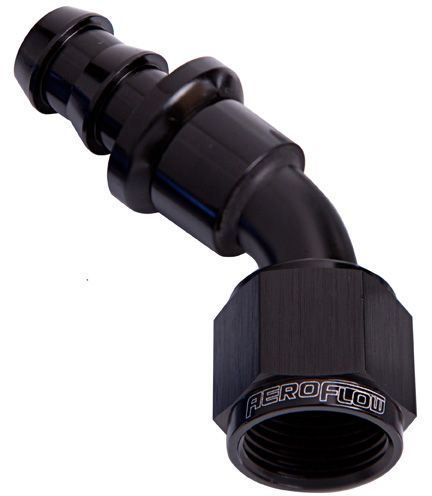 400 Series Push Lock 45° Hose End -6AN AF402-06BLK