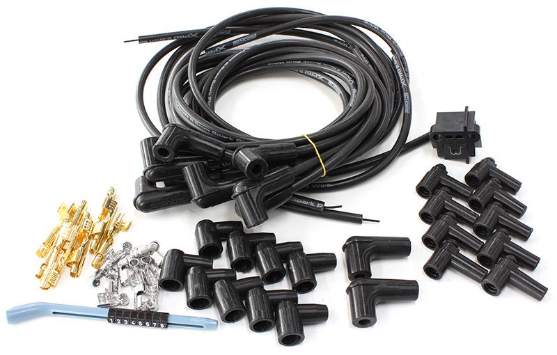 Xpro Universal 8.5mm V8 Ignition Lead Set with 90° Spark Plug Boots - Black AF40