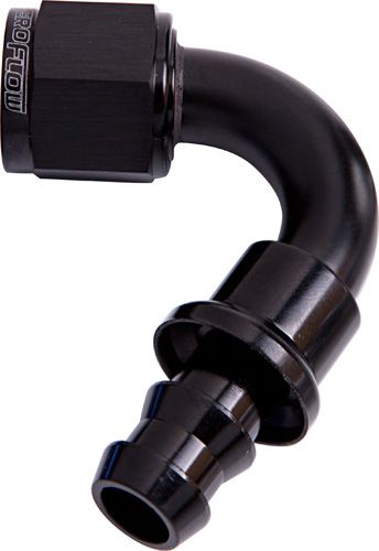 400 Series Push Lock 120° Hose End -4AN AF404-04BLK