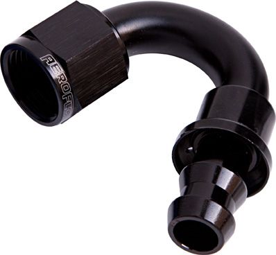 400 Series Push Lock 150° Hose End -8AN AF405-08BLK