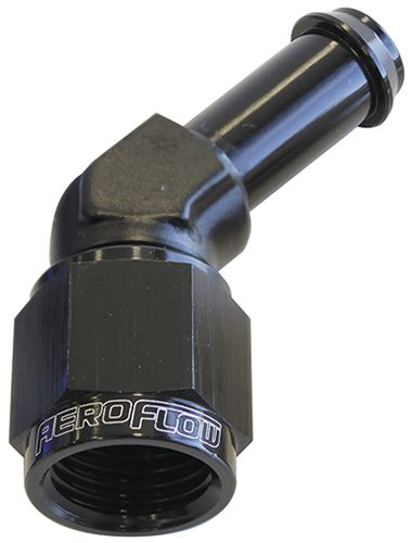 45° Hose Barb 3/8" to -6AN AF412-06BLK