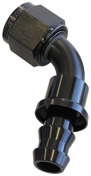 400 Series Push Lock 60° Hose End -6AN AF418-06BLK