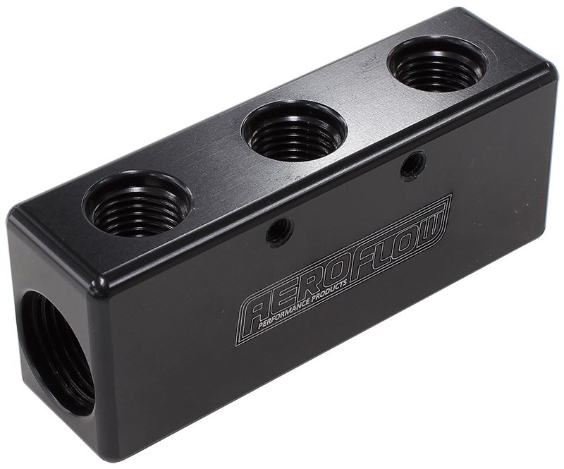 Billet 5 Port Fuel Log 3 x -6AN, 2 x -8AN AF456-08-06BLK