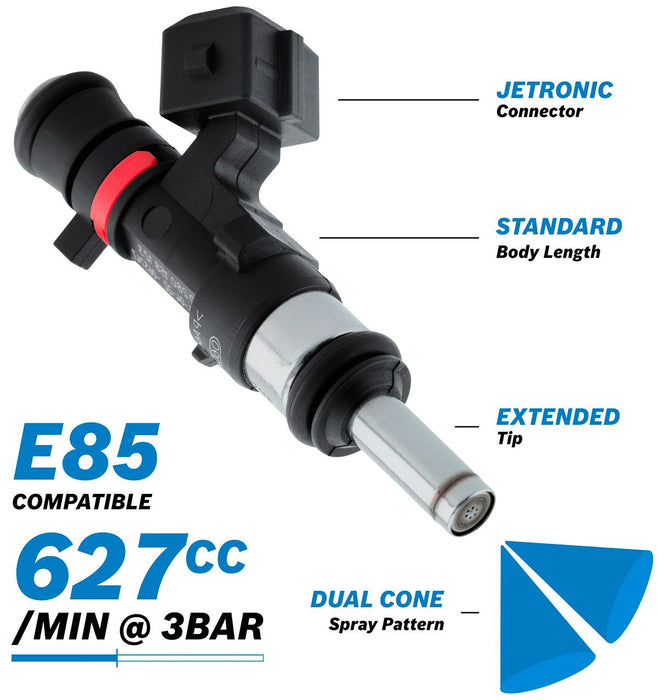 Bosch Motorsport 627cc EV14 Medium JETRONIC Fuel Injector with Extended Tip AF49