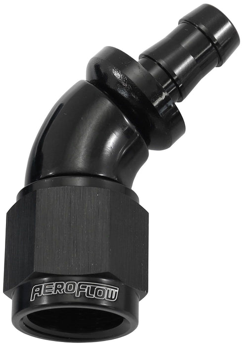 510 Series Full Flow Tight Radius Push Lock 45° Hose End -6AN To 5/16" (8mm) Bar