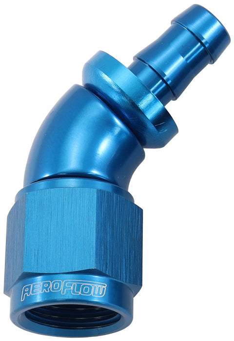 510 Series Full Flow Tight Radius Push Lock 45° Hose End -6AN To 5/16" (8mm) Bar