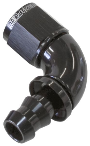 510 Series Full Flow Tight Radius Push Lock 90° Hose End -4AN AF513-04BLK