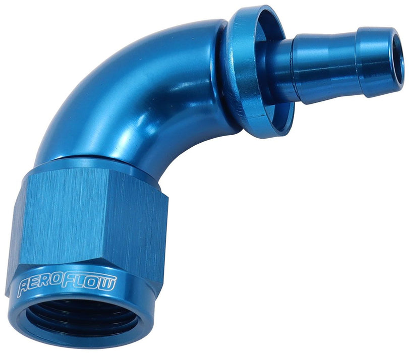 510 Series Full Flow Tight Radius Push Lock 90° Hose End -6AN To 5/16" (8mm) Bar