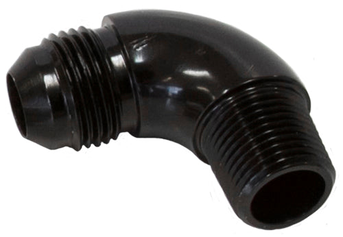 90° NPT to AN Full Flow Adapter 1/8" to -3AN AF522-03BLK