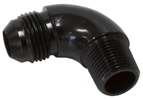 90° NPT to AN Full Flow Adapter 1/8" to -6AN AF522-06-02BLK