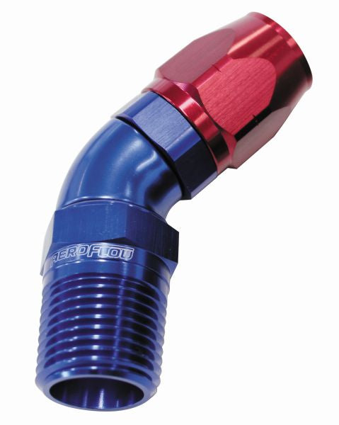 45° Male NPT Full Flow Swivel Hose End 1/4" to -6AN AF528-06-04