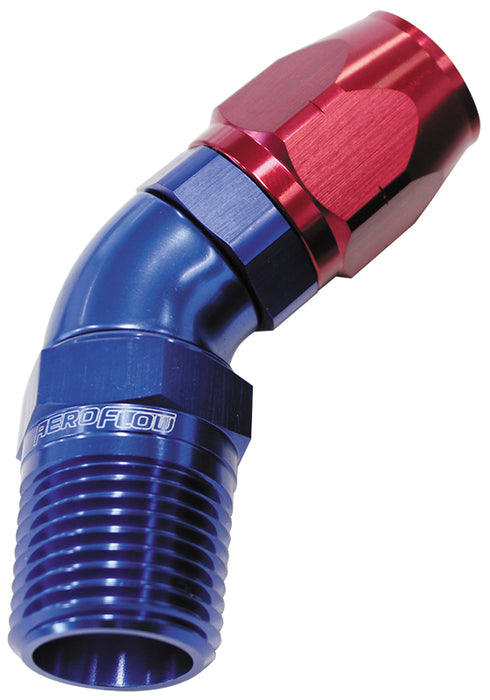 45° Male NPT Full Flow Swivel Hose End 1/2" to -8AN AF528-08-08