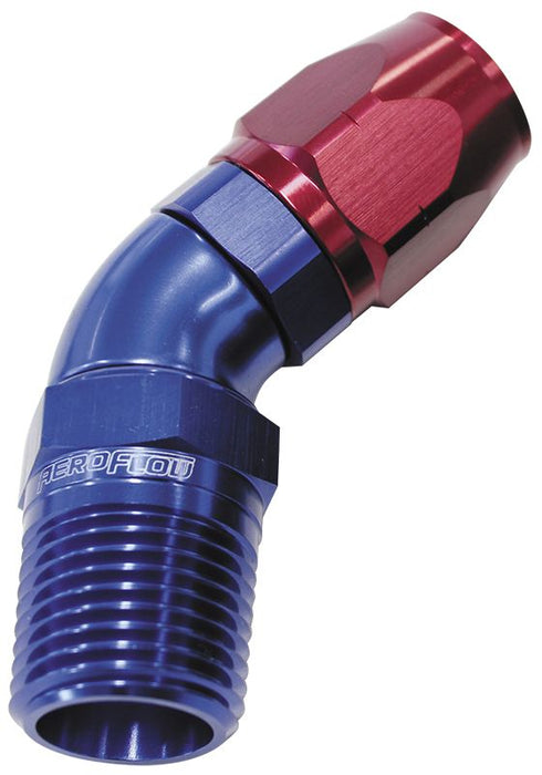 45° Male NPT Full Flow Swivel Hose End 1/2" to -12AN AF528-12-08