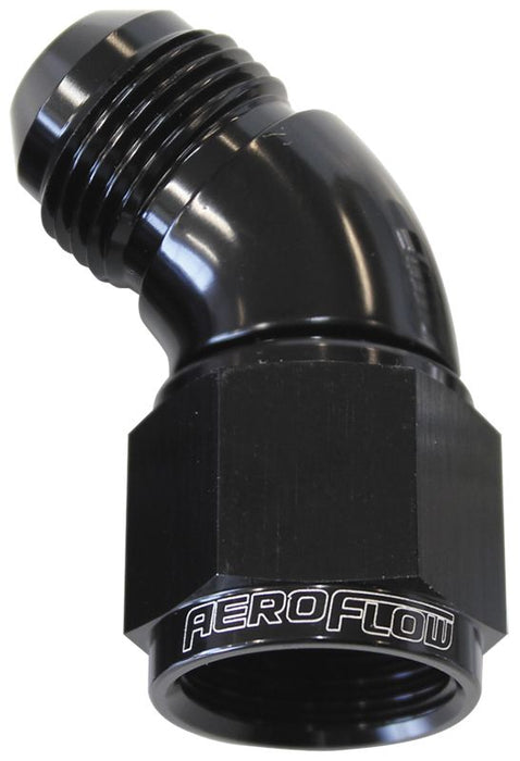 45° Full Flow Female/Male Flare Swivel -3AN AF542-03BLK