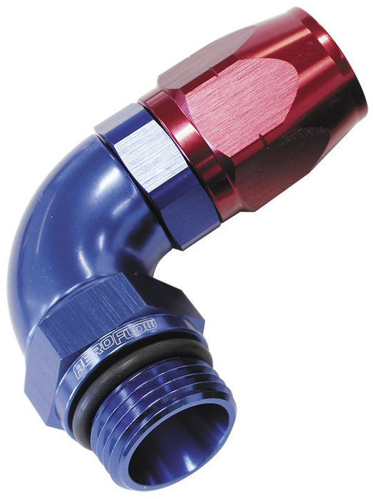 90° Male ORB Full Flow Swivel Hose End -10 ORB to -12AN AF549-12-10