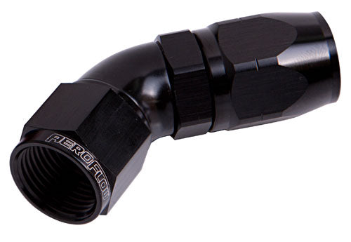 550 Series Cutter One-Piece Full Flow Swivel 45° Hose End -6AN AF552-06BLK