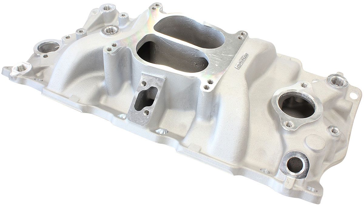 SB Chev Classic Dual Plane Intake Manifold, Natural Cast Finish AF6011-1000