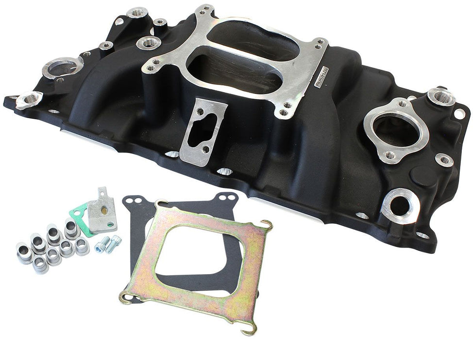 SB Chev Classic Dual Plane Intake Manifold, Black Finish AF6211-1000