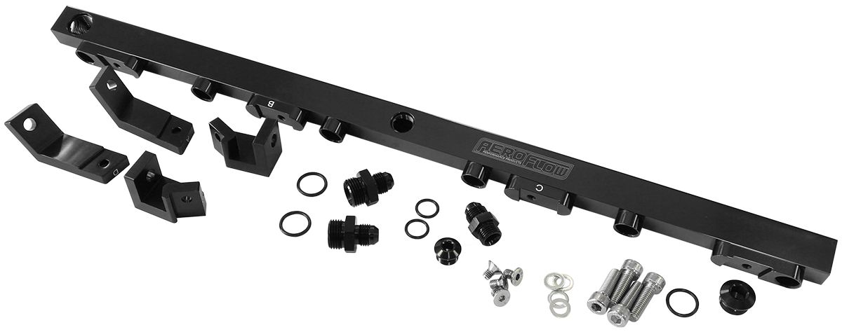 Ford BA-BF Barra 4.0L DOHC Billet EFI Fuel Rail - Black AF64-2004BLK