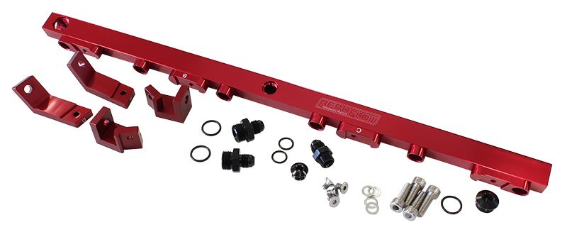 Ford BA-BF Barra 4.0L DOHC Billet EFI Fuel Rail - Red AF64-2004R