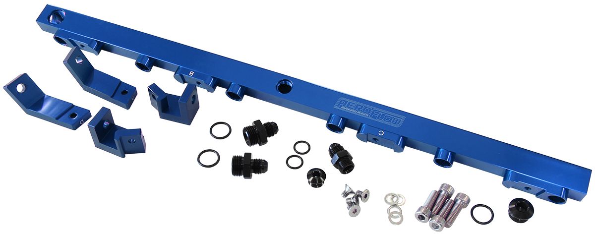 Ford BA-BF Barra 4.0L DOHC Billet EFI Fuel Rail - Blue AF64-2004